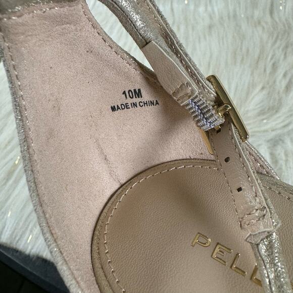 Pella Moda Womens Gilian Ankle Strap Sandal Gold Chunky Heel Platform 10 - Picture 11 of 12